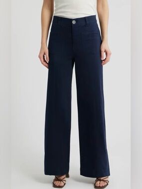 NWOT - Wit & Wisdom - Skyrise Patch Pocket Wide Leg Pants - Navy Blue